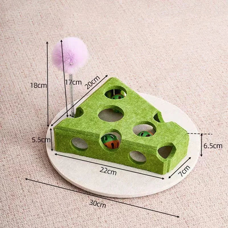 Cat Puzzle Maze Box - Felt Interactive Toy with Bell Balls