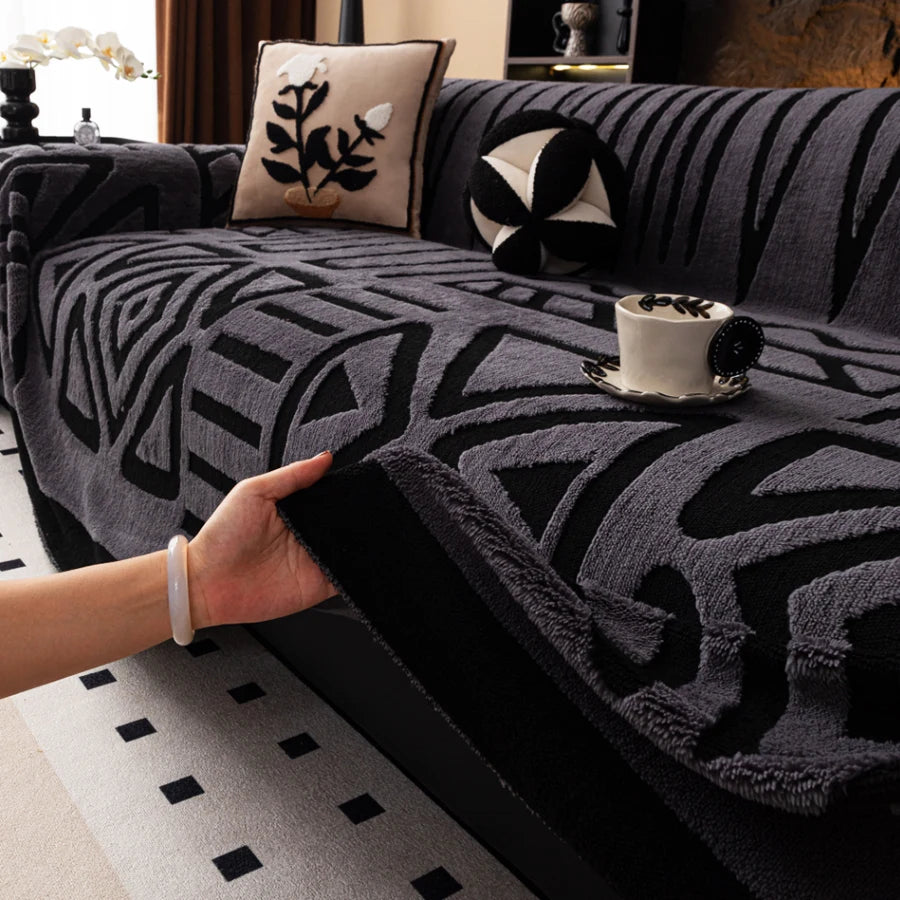 Boho Sofa Cover for Pets - Non-Slip Woven Couch Protector Blanket