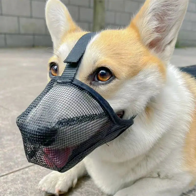 Mesh Dog Muzzle for Large Dogs - Breathable Anti-Scavenging Mask