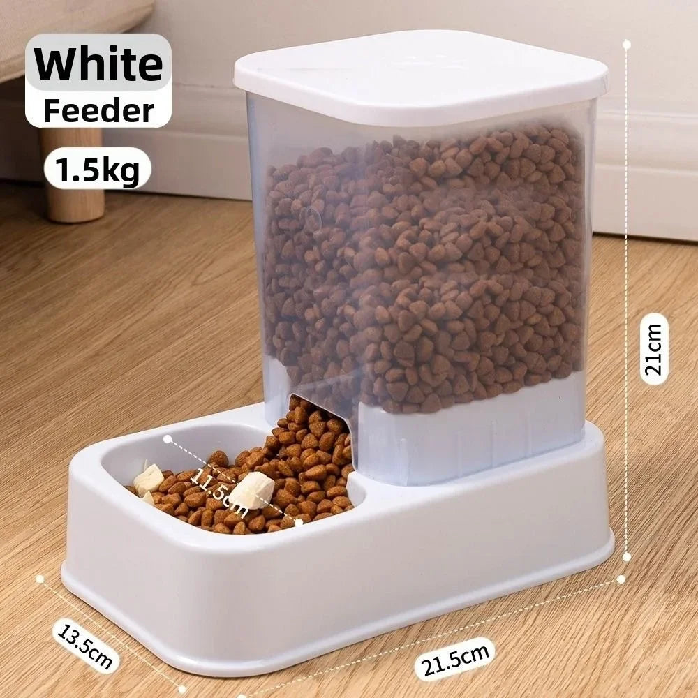 800mL Automatic Pet Feeder Set - Food Bowl and Water Dispenser