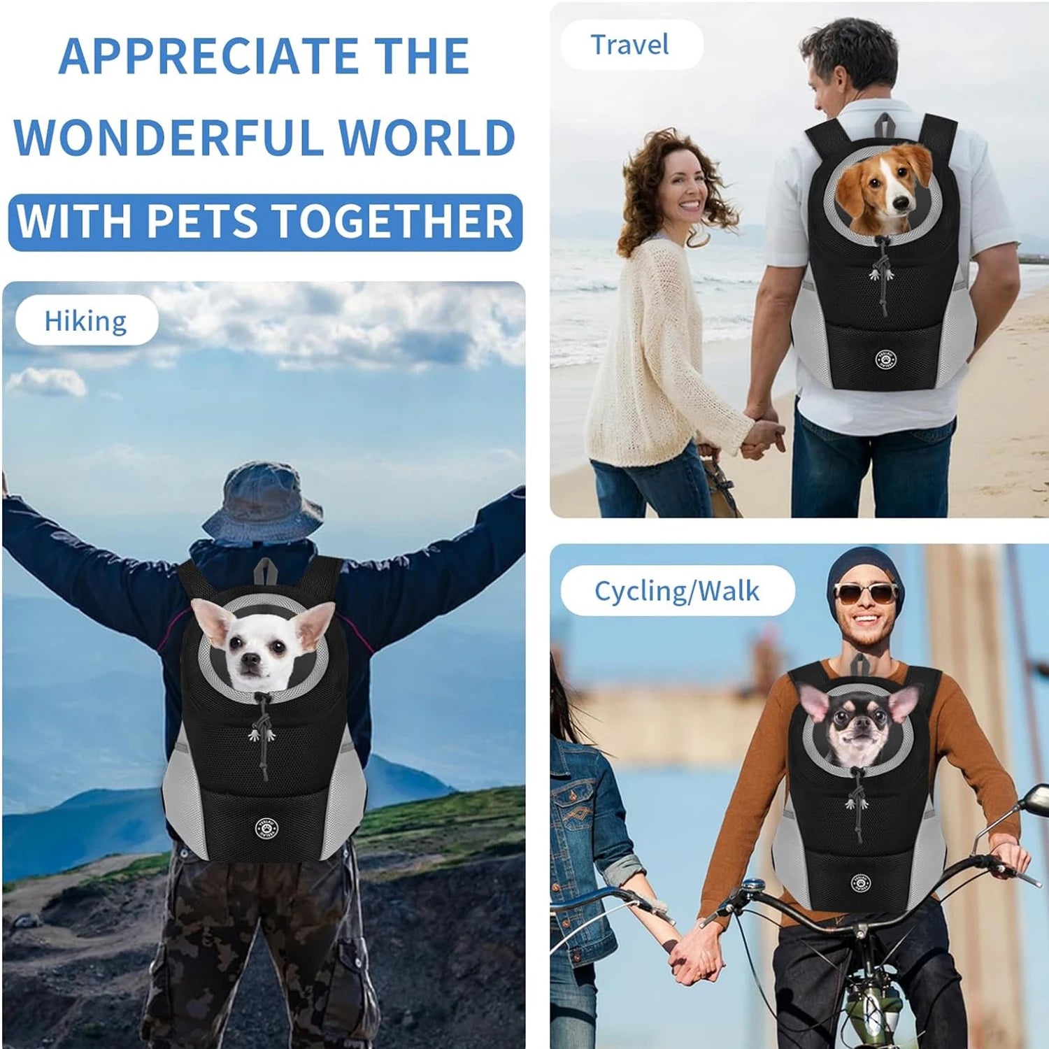 Breathable Mesh Dog Carrier Backpack - Camo Travel Pack for Small Pets