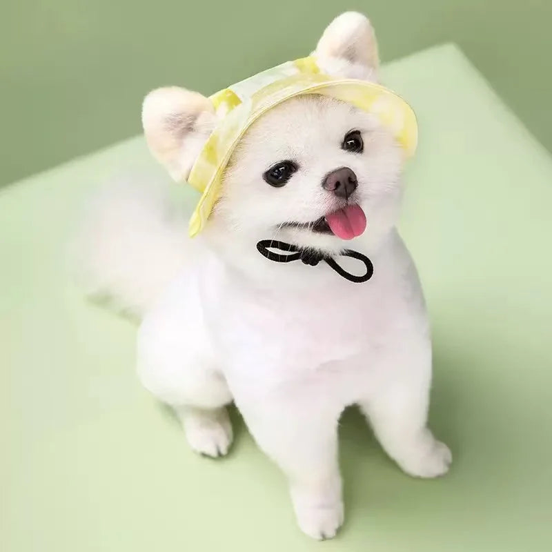 Dog Bucket Hat - Breathable Cotton Sun Hat for Cats and Dogs