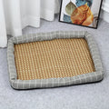 Rattan Cooling Dog Bed - Breathable Summer Sofa with Raised Sides