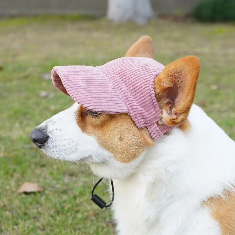 Dog Baseball Cap with Ear Holes - Adjustable Sun Hat for Hiking