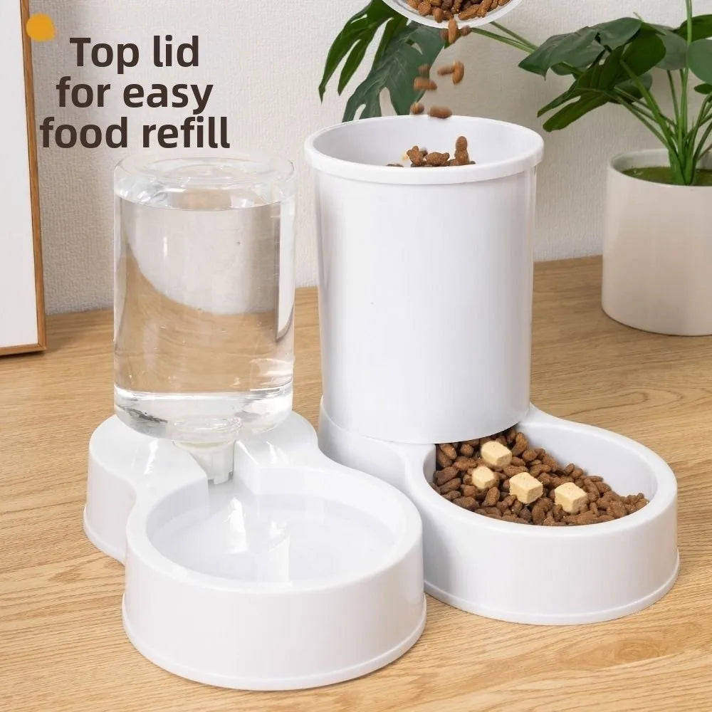 800mL Automatic Pet Feeder Set - Food Bowl and Water Dispenser