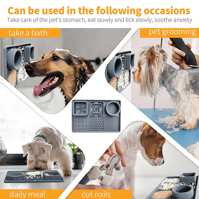 Calming Licking Mat & Slow Feeder for Dogs and Cats