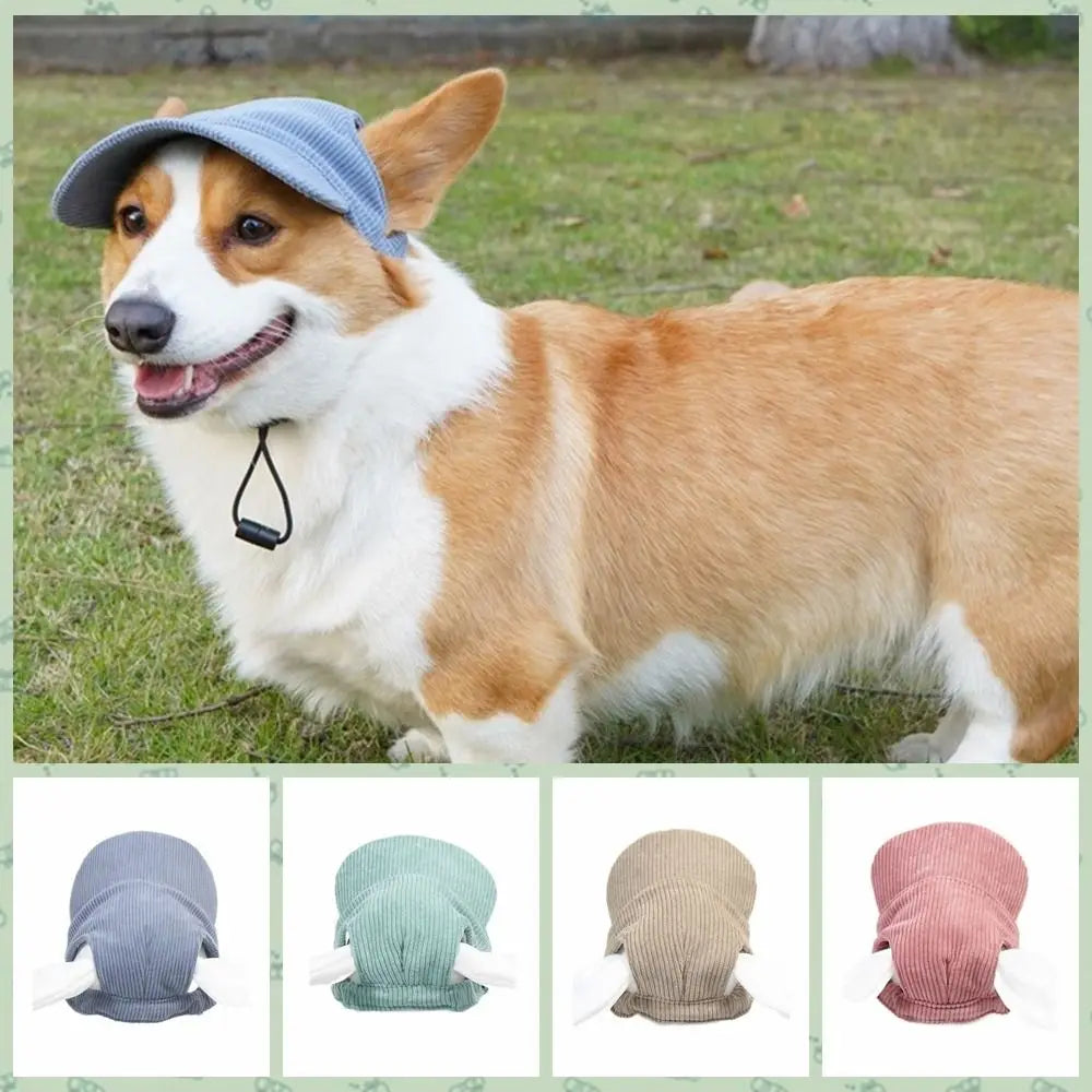 Dog Baseball Cap with Ear Holes - Adjustable Sun Hat for Hiking