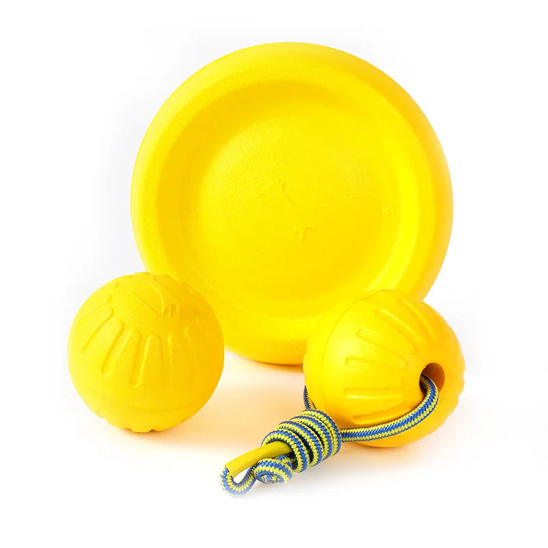 Floating EVA Dog Ball with Rope - Water Fetch and Tug Toy