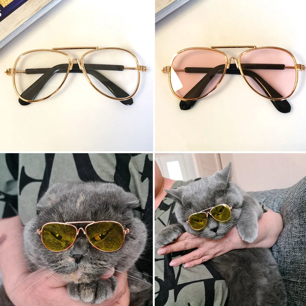 Cat Sunglasses - Colored Lens Photo Props for Cats and Small Dogs