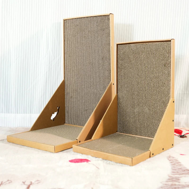 L-Shaped Cat Scratching Post - Vertical Wall and Floor Corner Scratcher