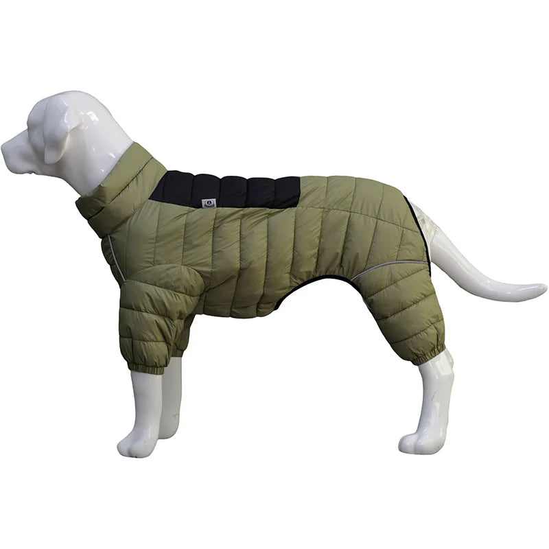 Padded Dog Winter Coat - Windproof Four-Leg Suit for Cold Weather