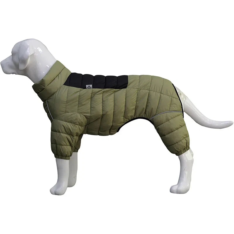 Padded Dog Winter Coat - Windproof Four-Leg Suit for Cold Weather