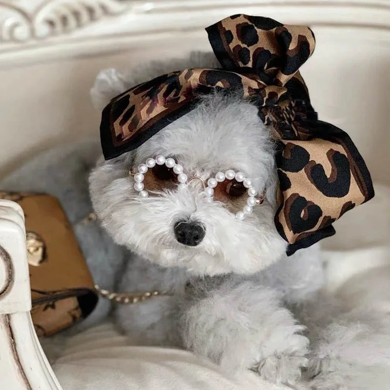 Pearl Pet Sunglasses - Luxury Photo Prop Eyewear for Cats and Dogs