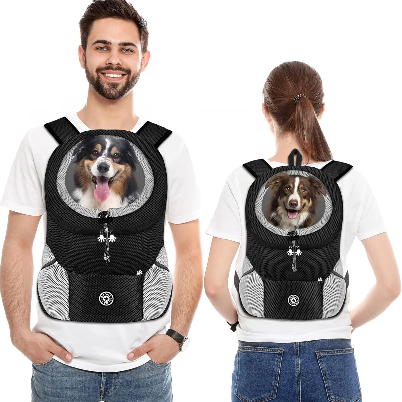 Breathable Mesh Dog Carrier Backpack - Camo Travel Pack for Small Pets