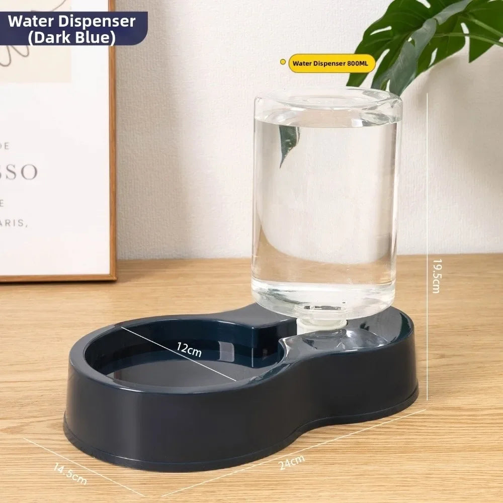 800mL Automatic Pet Feeder Set - Food Bowl and Water Dispenser