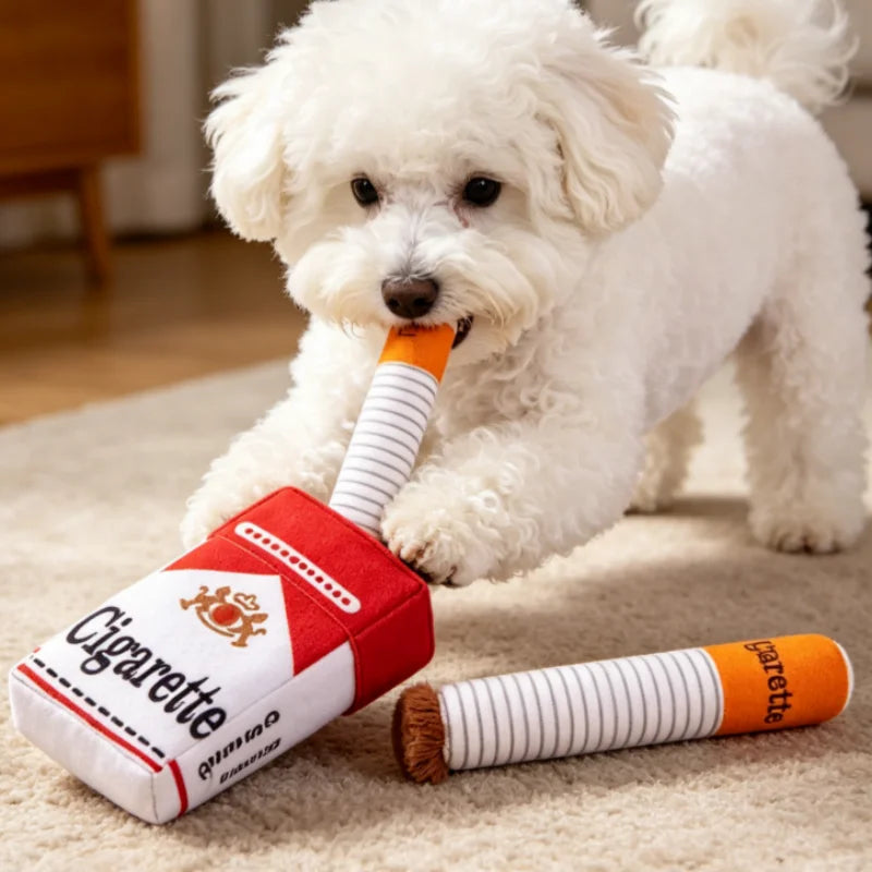 Novelty Plush Dog Toy - Funny Squeaky Chew for Puppies and Small Dogs