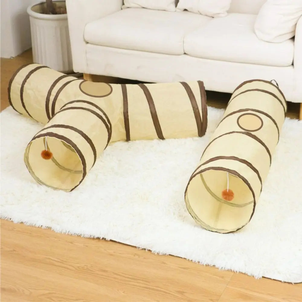 Foldable Cat Tunnel Tube - Breathable Play Nest and Training Toy