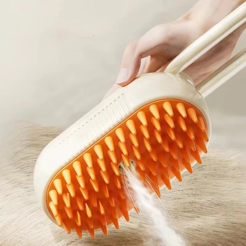 3-in-1 Electric Pet Grooming Brush - Steam Spray and Massage Comb