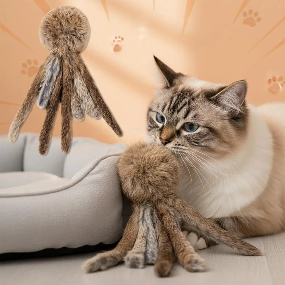 Faux Fur Cat Kicker Toy - Soft Plush Hunting Toy for Kittens