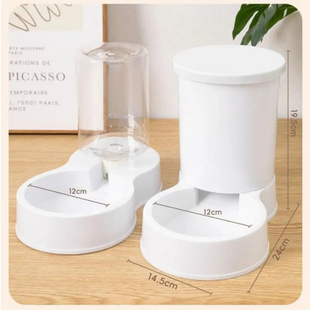 800mL Automatic Pet Feeder Set - Food Bowl and Water Dispenser