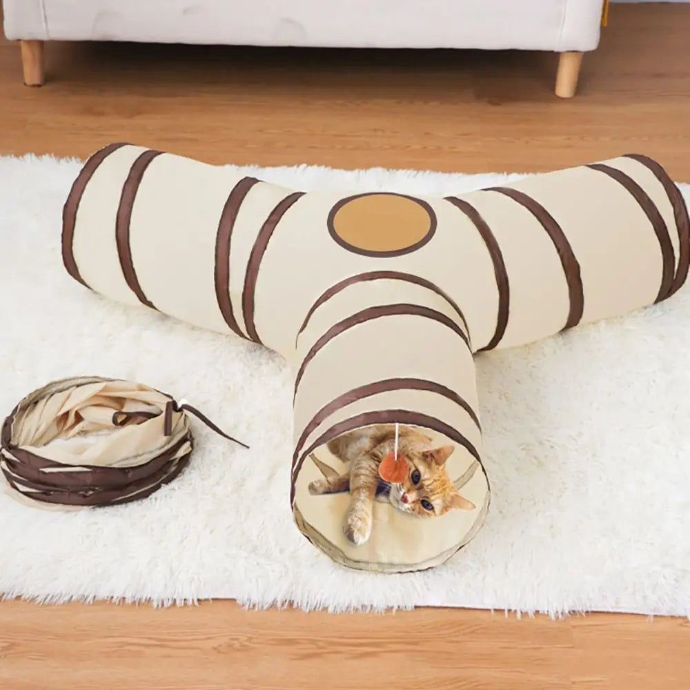 Foldable Cat Tunnel Tube - Breathable Play Nest and Training Toy