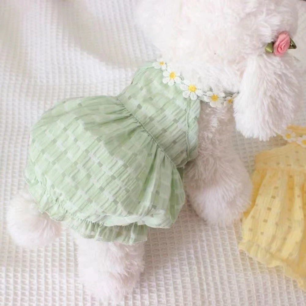 Floral Pet Dress - Lightweight Summer Skirt for Cats and Small Dogs