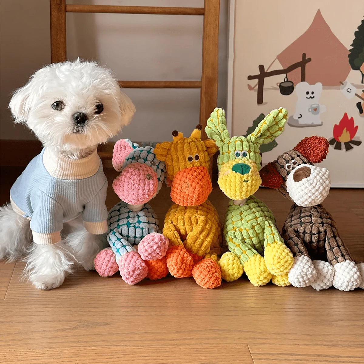 Donkey Plush Dog Toy - Squeaky Teething Toy for Puppies
