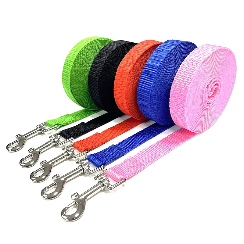 Nylon Long Line Dog Training Leash - 1.5m to 30m Recall Lead