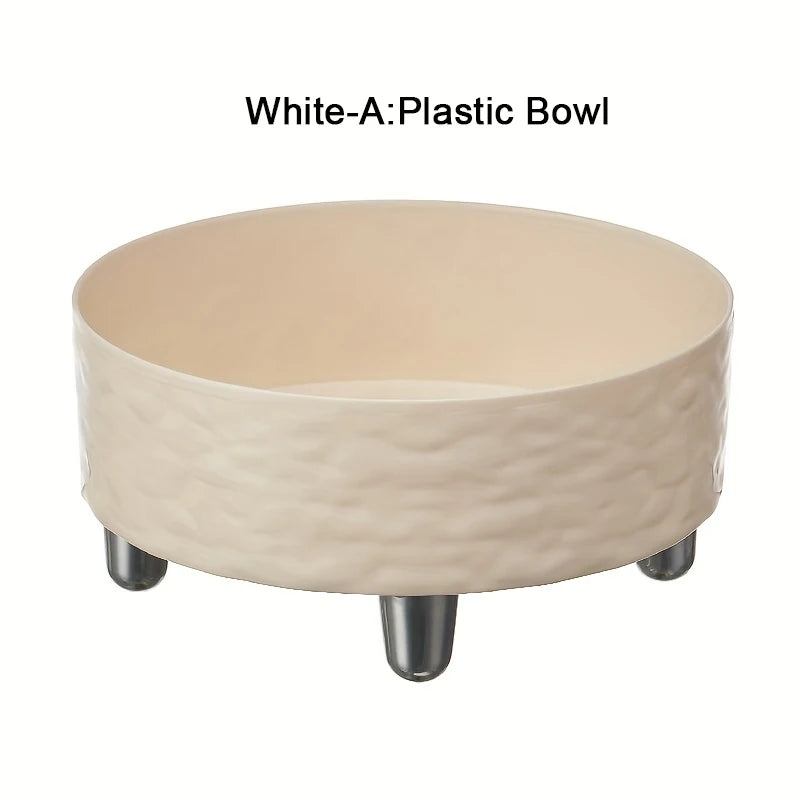Elevated Stainless Steel Pet Bowl - Anti-Tip Neck Protection Feeder