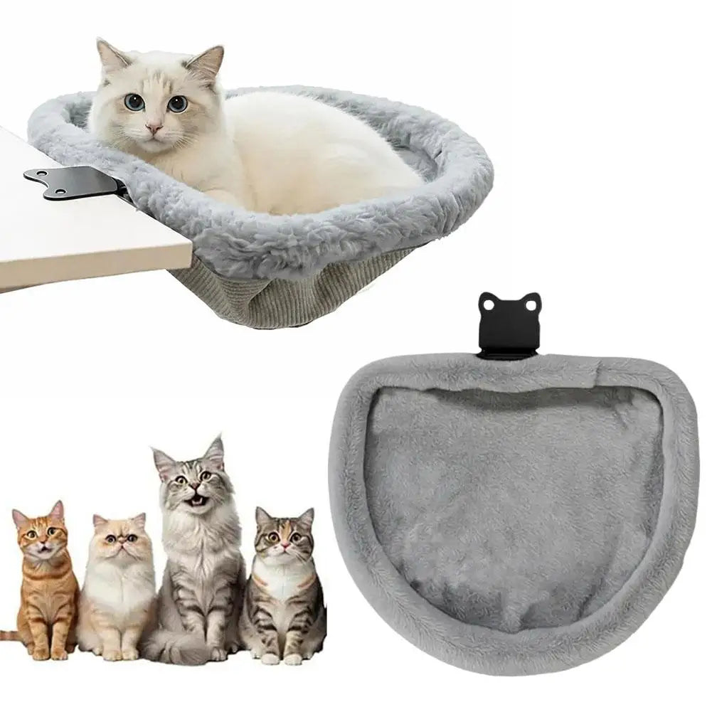 Foldable Cat Desk Bed - Space-Saving Hammock Perch for Home Office