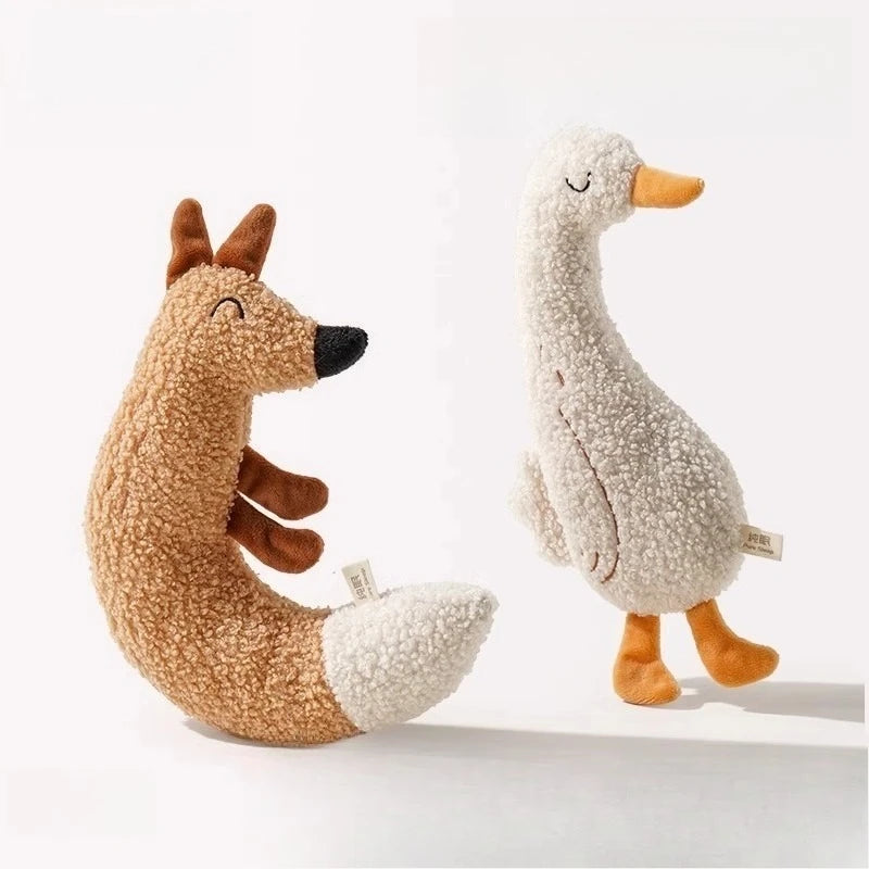 Plush Squeaky Pet Doll - Interactive Chew Toy for Cats and Dogs