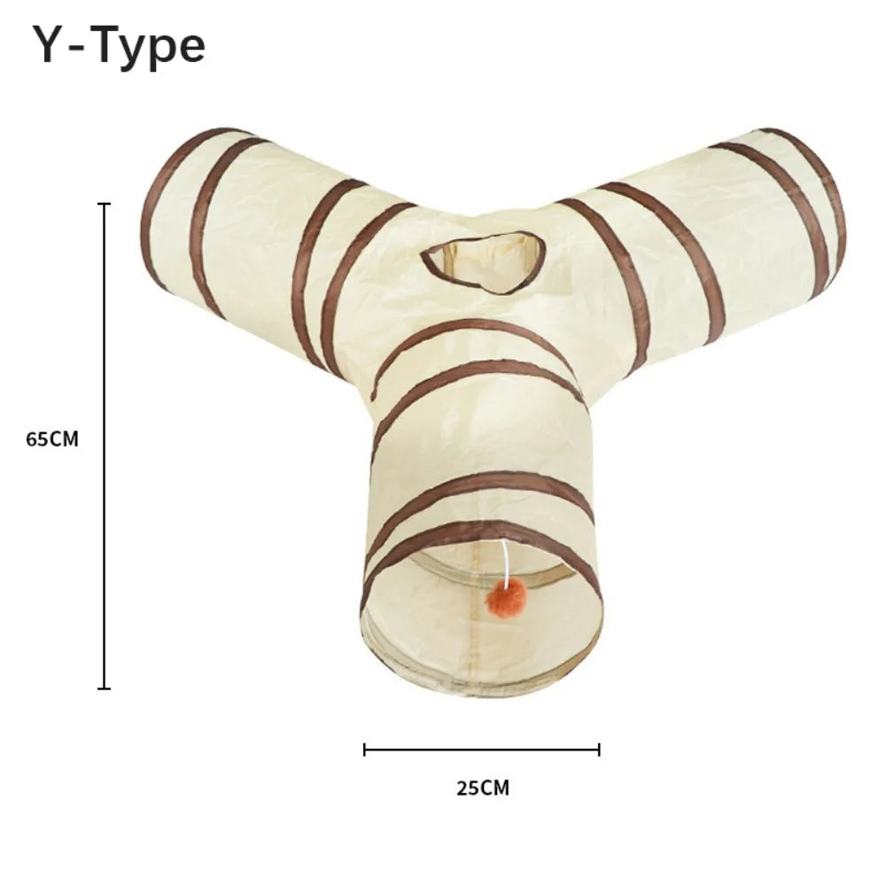 Foldable Cat Tunnel Tube - Breathable Play Nest and Training Toy