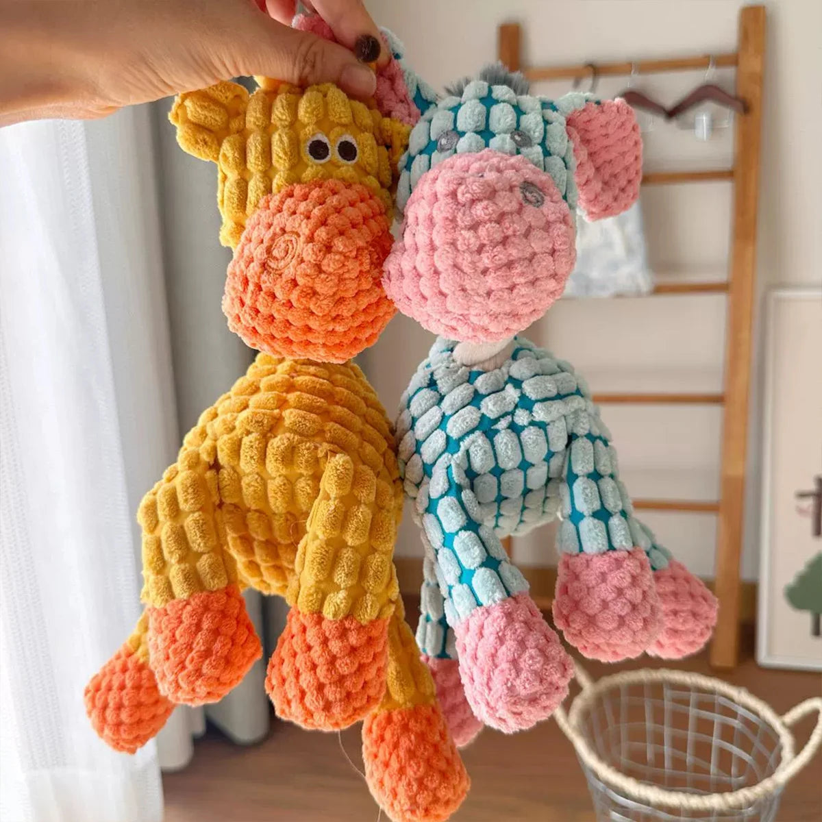 Donkey Plush Dog Toy - Squeaky Teething Toy for Puppies