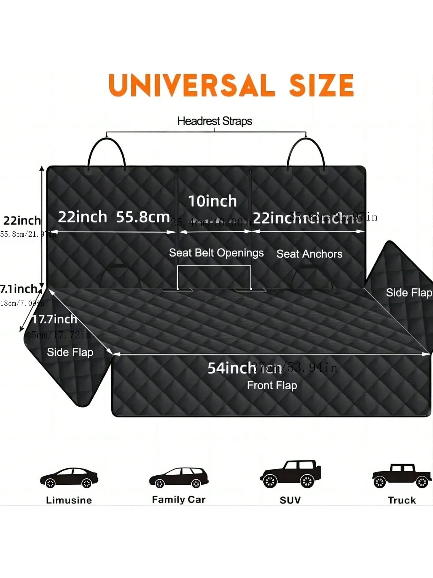 Waterproof Dog Car Seat Cover with Armrest Access - Back Seat Protector
