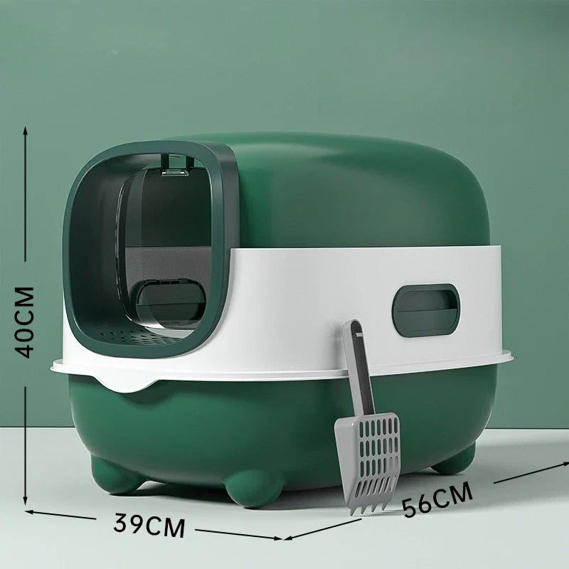 Dome Cat Litter Box - Closed Litter Tray with Scoop, 40x39x56cm