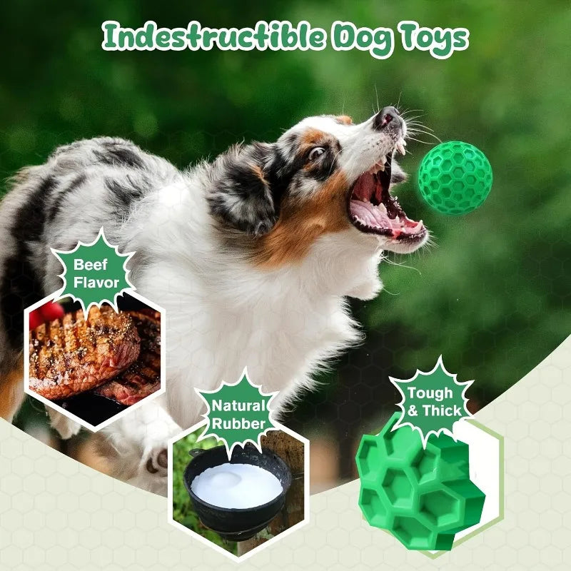 Tough Rubber Chew Ball for Aggressive Chewers - Beef Flavour