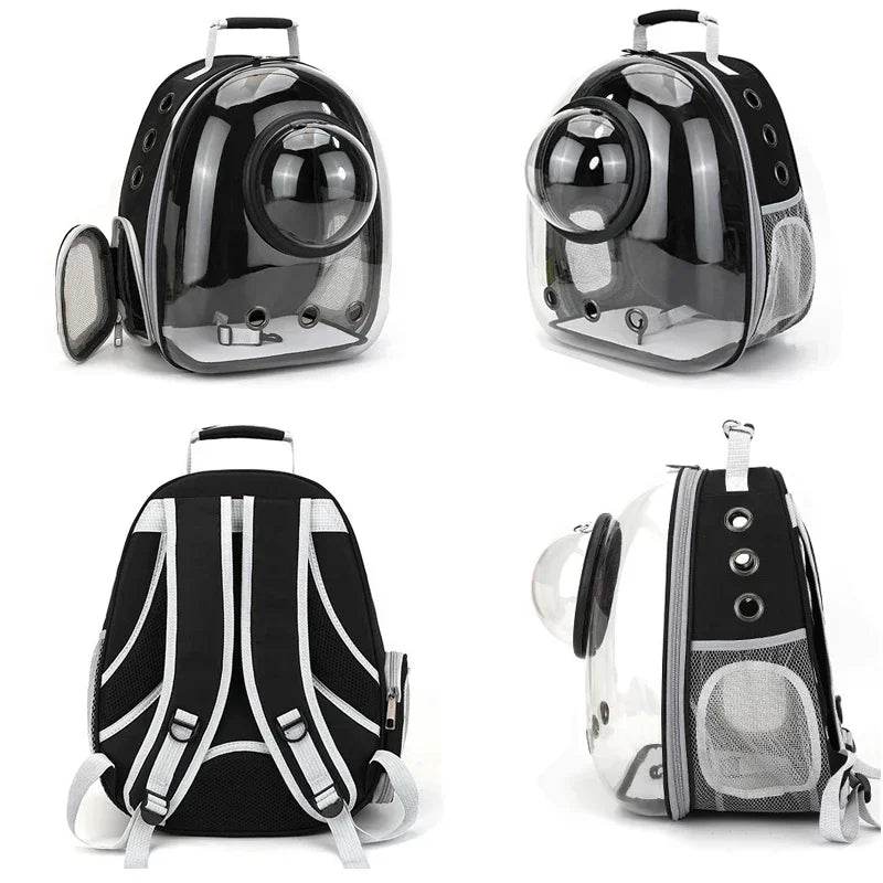 Space Capsule Cat Backpack - Clear Bubble Carrier for Small Pets