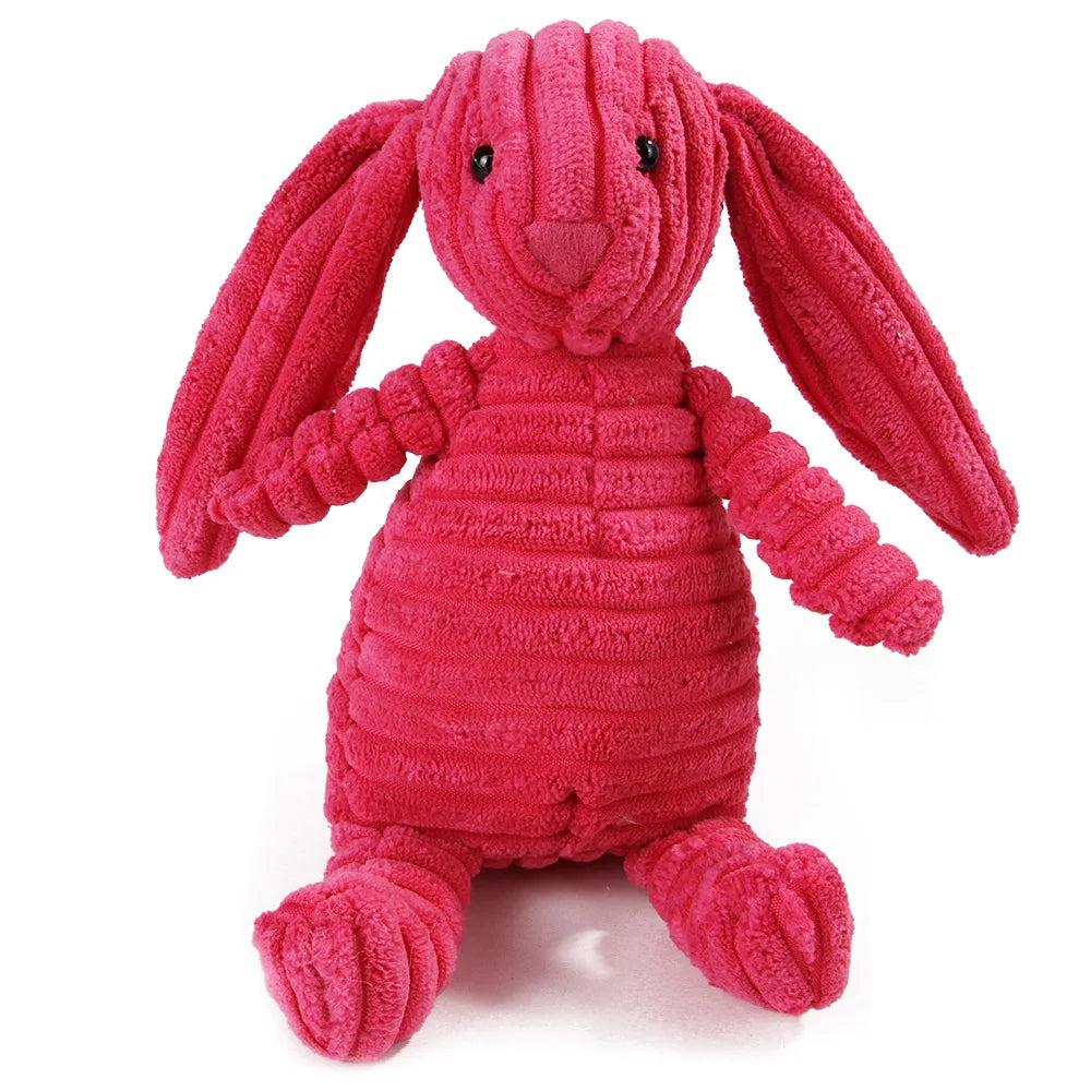 Corduroy Monkey and Pig Dog Toy - Squeaky Plush for Large Dogs