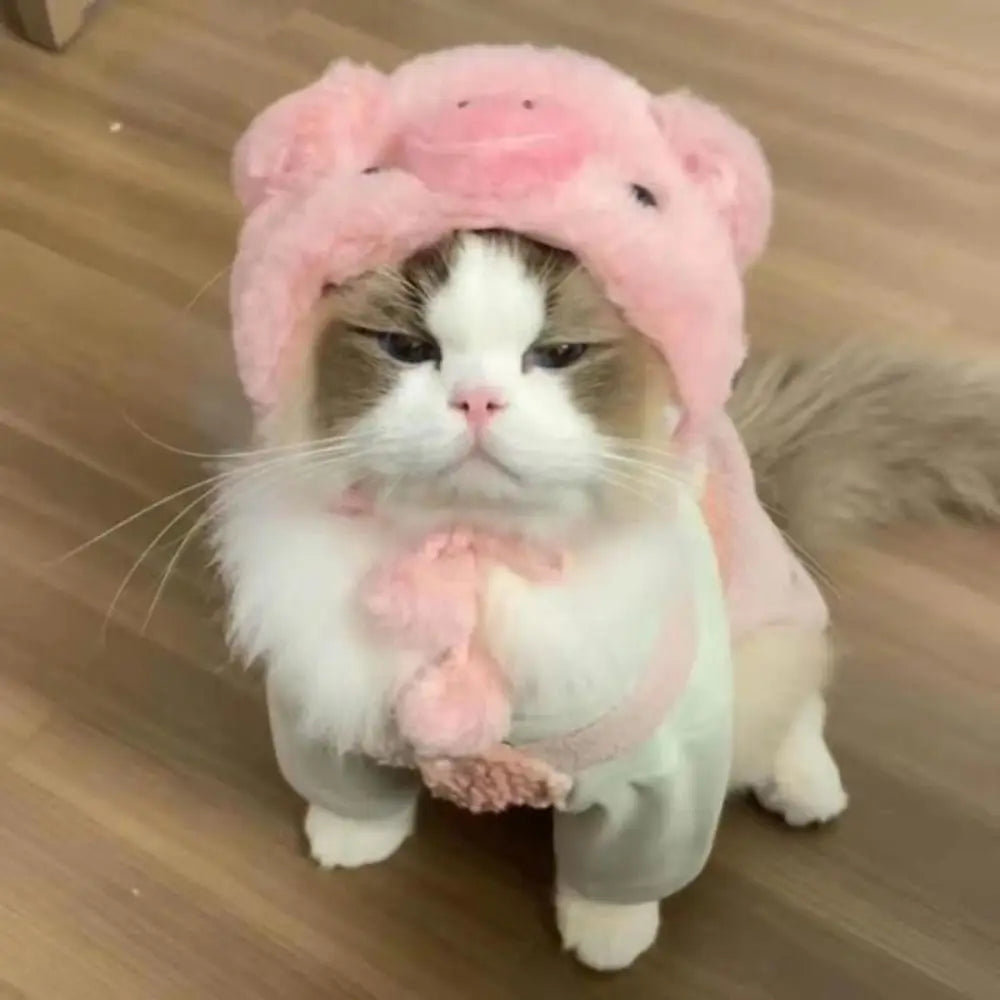 Bear Ear Pet Hat - Warm Woven Head Cover for Cats and Puppies