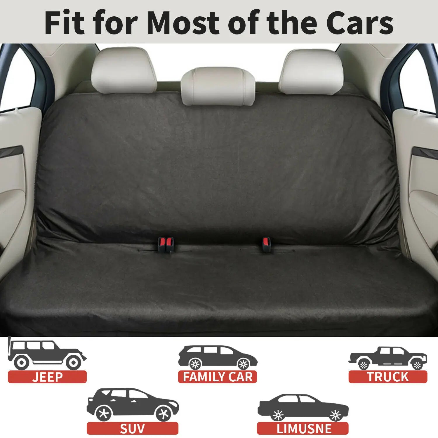 Heavy Duty Waterproof Dog Car Seat Cover - Universal Rear Protector