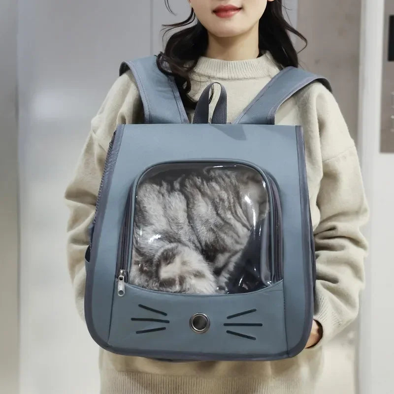 Cat Carrier Backpack - Breathable Portable Travel Bag for Small Pets