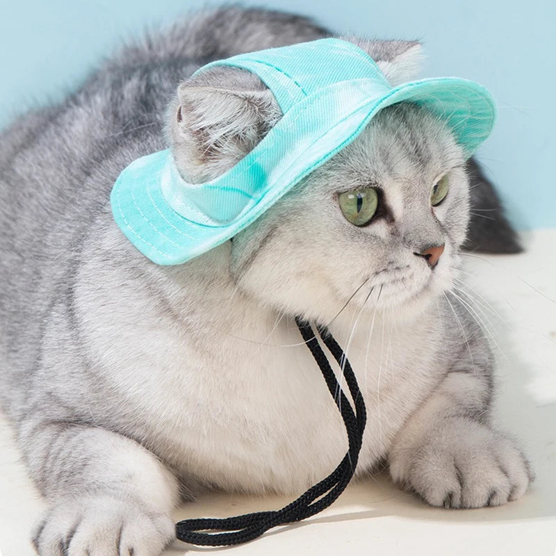 Dog Bucket Hat - Breathable Cotton Sun Hat for Cats and Dogs