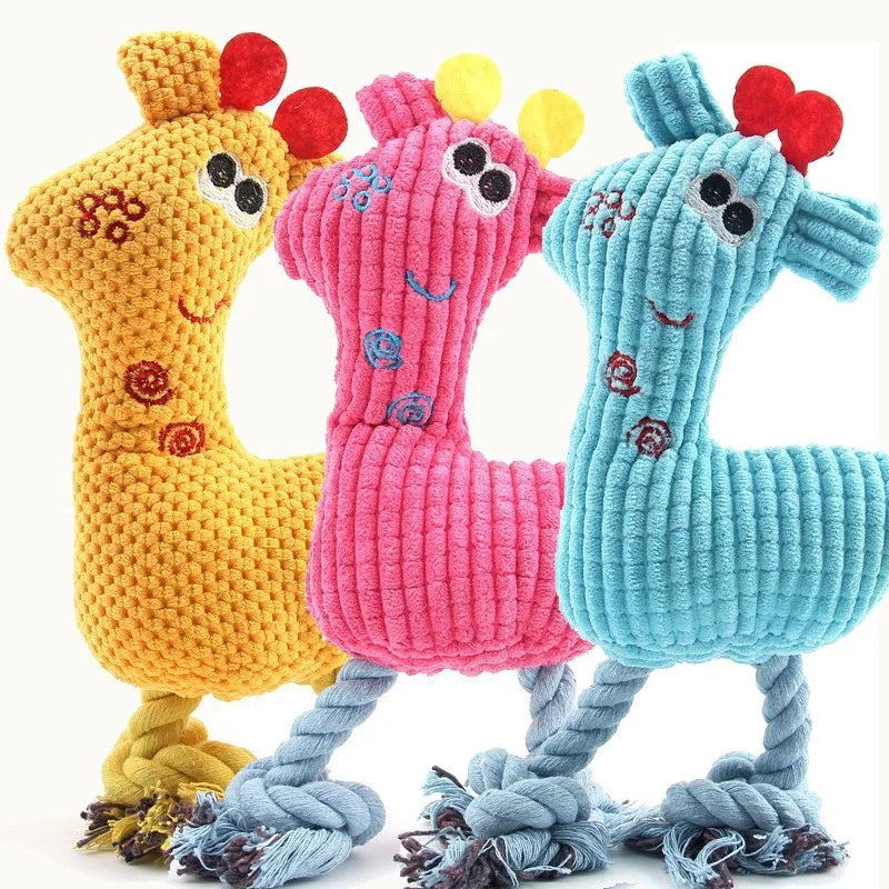 Squeaky Fleece Dog Toy - Soft Indoor Chew for Puppies and Kittens