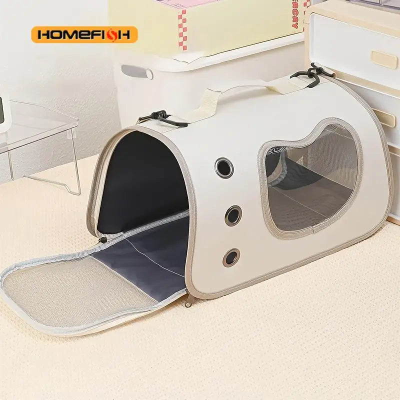 Foldable Pet Shoulder Carrier - Breathable Bag for Cats and Small Dogs