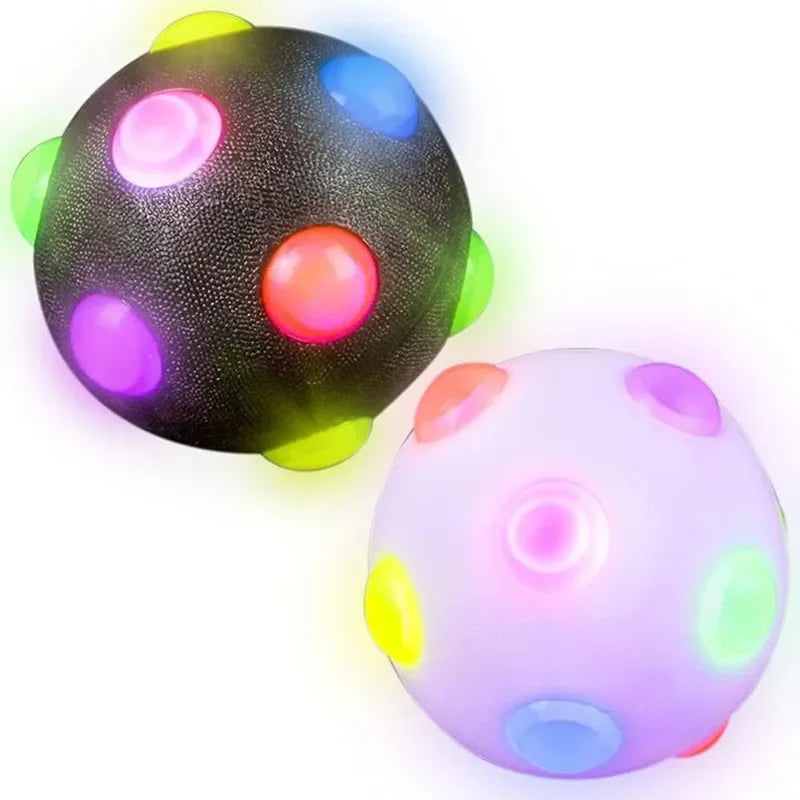 Glowing TPR Dog Ball - Light-Up Bouncy Fetch Toy for Evening Walks