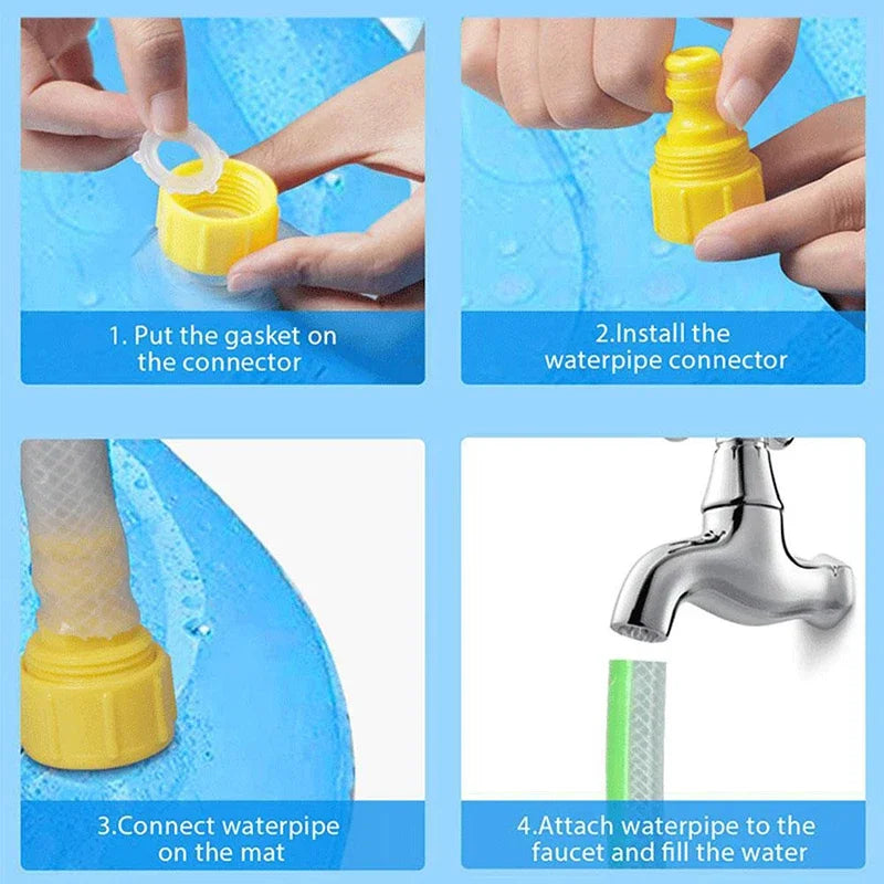 Dog Splash Pad & Sprinkler Pool - Inflatable Summer Cooling Mat