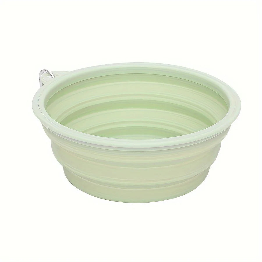 Folding Silicone Dog Bowl - Portable Travel Food and Water Container