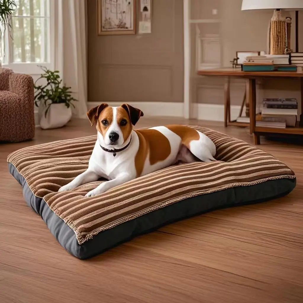 Washable Corduroy Dog Bed - Deep Sleep Cushion for Small to Large Dogs