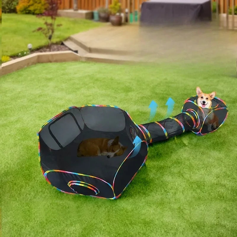 Modular Cat Tunnel Playpen - Collapsible Tents and Cubes with Ball