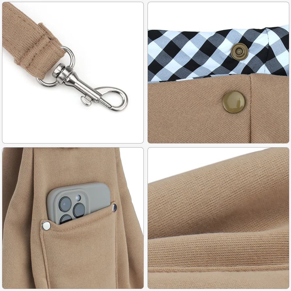 Pet Shoulder Bag with Phone Pocket - Travel Handbag Carrier